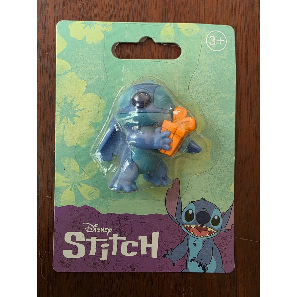 Disney Stitch Mini Figure Holding Gift Just Play 29332 Blue Toy New Packaging